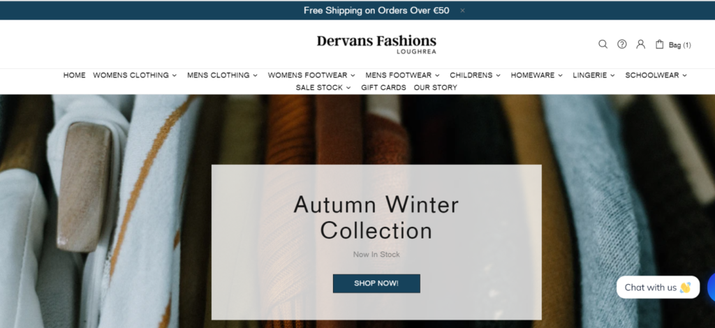 Dervans Fashions Loughrea launch new website