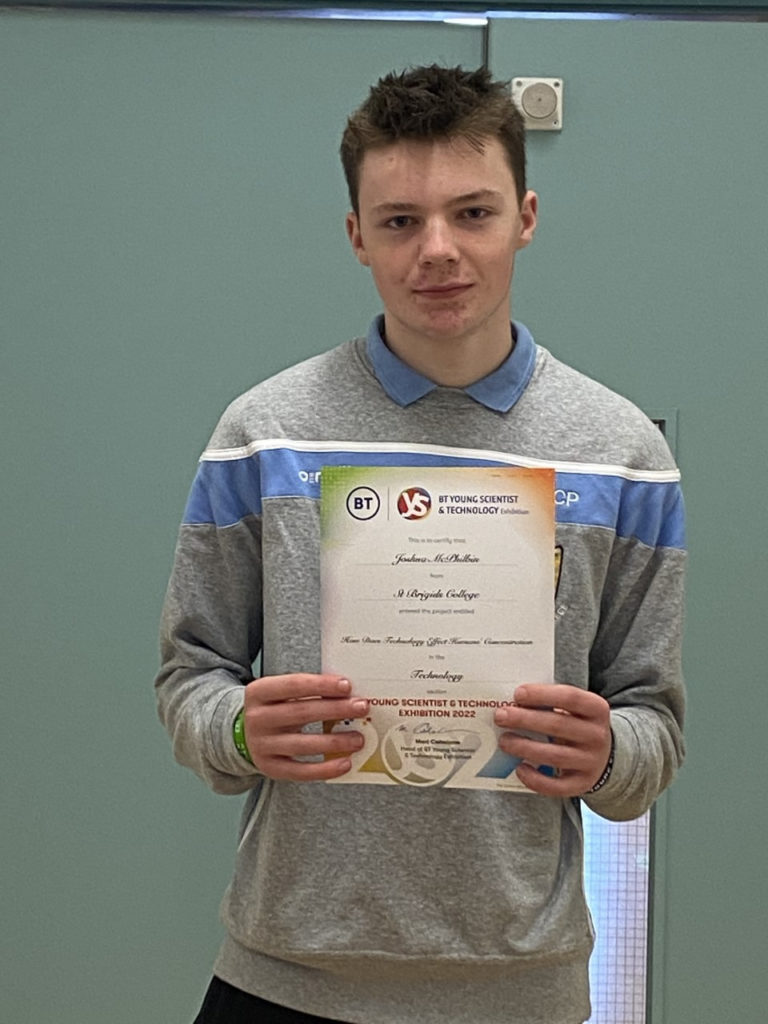 St Brigid's College student Loughrea in BT Young Scientist & Technology Final