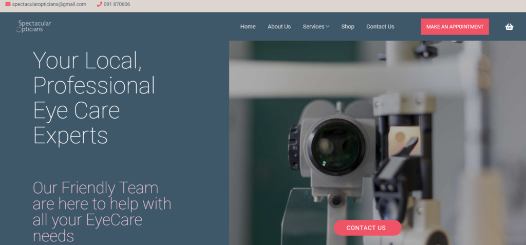 Spectacular Opticians Loughrea new website