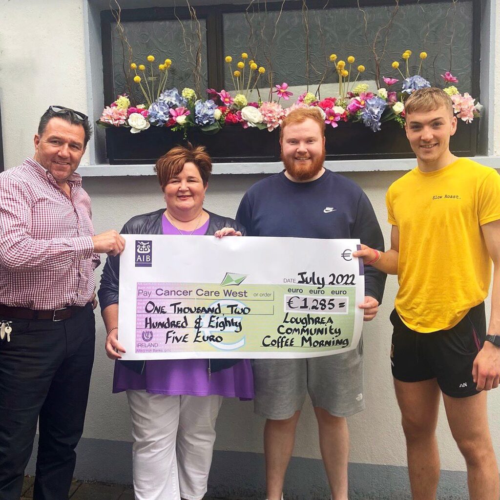Loughrea businesses Community Coffee Morning raised €1285 for Cancer Care West