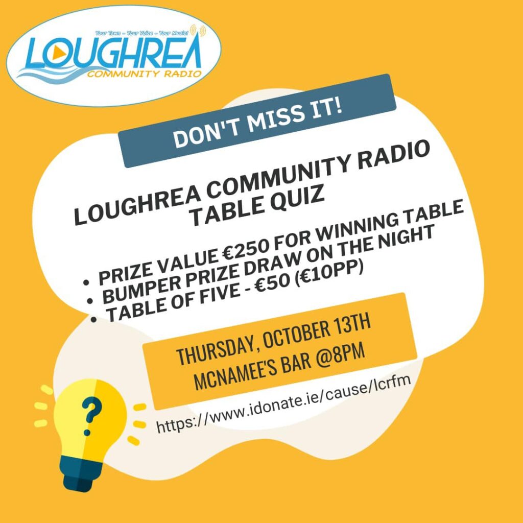 Loughrea Community Radio Table Quiz