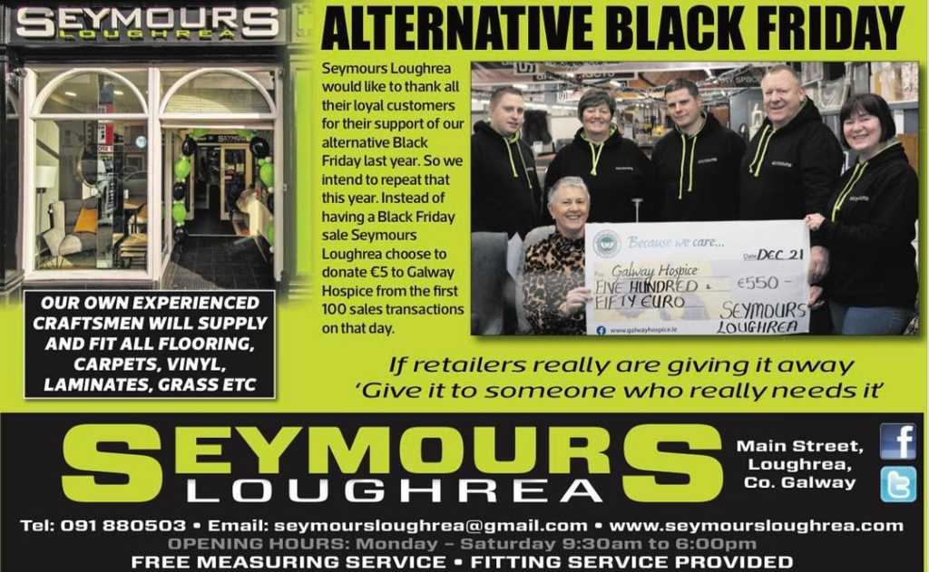 Seymours Loughrea announce Alternative Black Friday