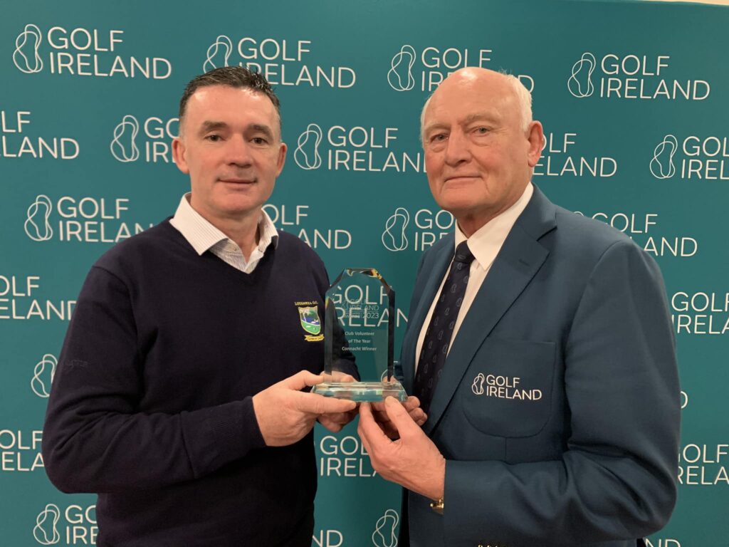 Adrian Callanan Connacht Regional Winner of the Inaugural Golf Ireland Club Volunteer of the Year Awards