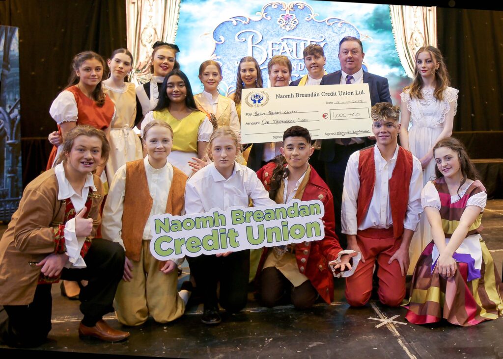 Naomh Breandan Credit Union supporting St Brigid's College Loughrea Beauty and the Beast musical