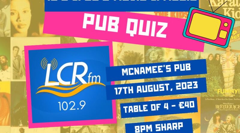 McNamee's set to host Loughrea Community Radio Ultimate Pub Quiz