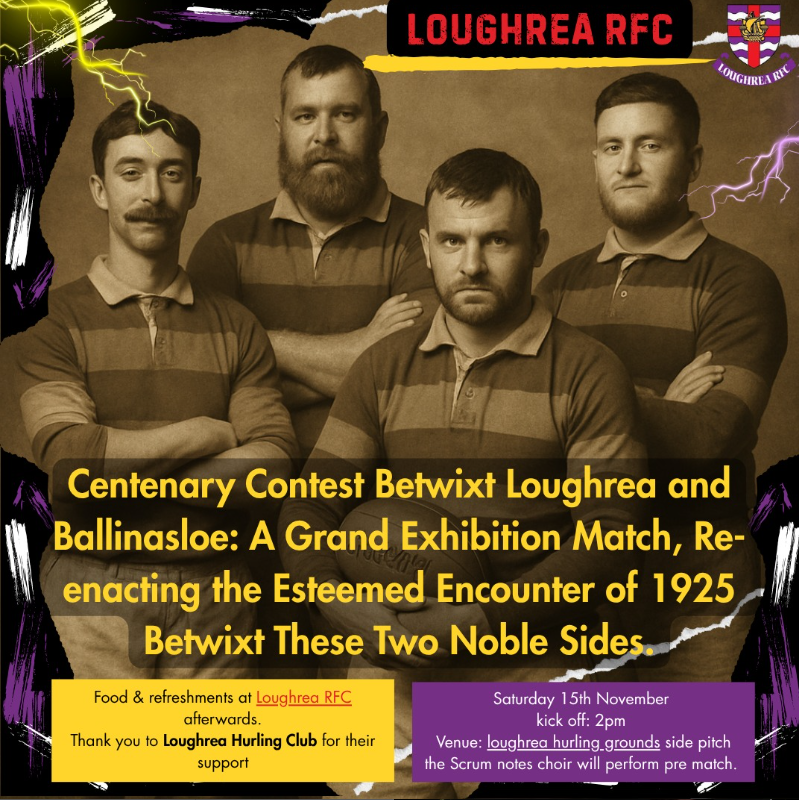 A Century of Rugby: Loughrea RFC Recreates Historic 1925 Clash with Ballinasloe